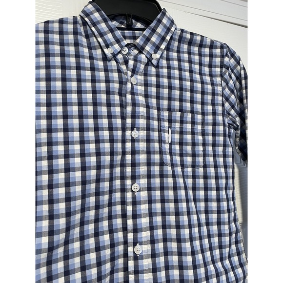 Johnnie O Blue Button Down Long Sleeve Plaid Shirt Size Boys 10 - Picture 1 of 4